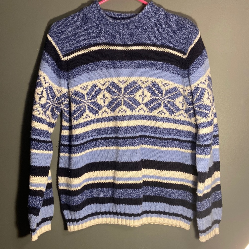High Quality Woven Blue Sweater XL